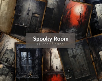 Spooky Gothic Room Junk Journal Paper: Halloween Printable (Digital Download)