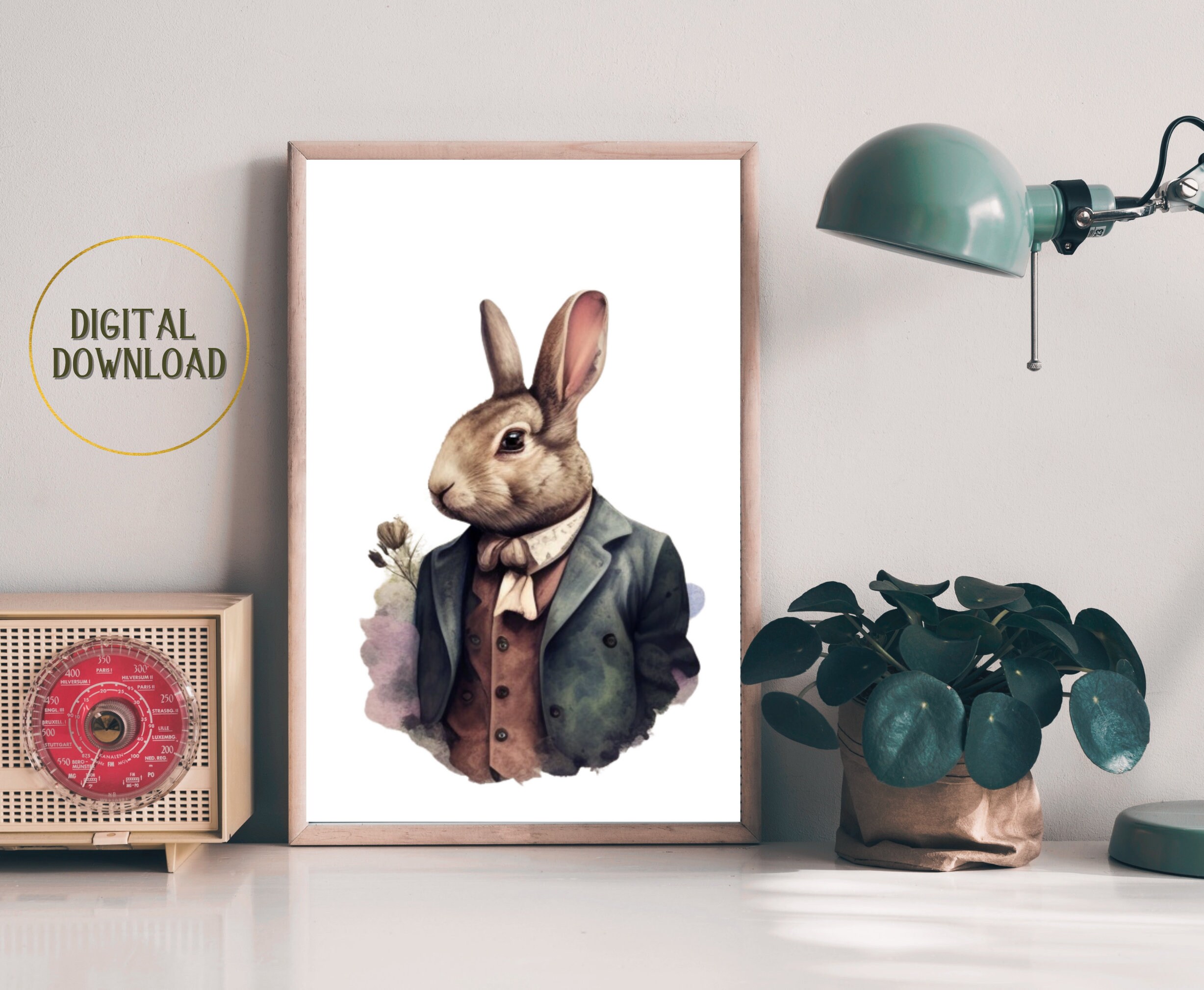Dapper Easter Bunny Clipart PNG Commercial Use Clip Art, Watercolor ...