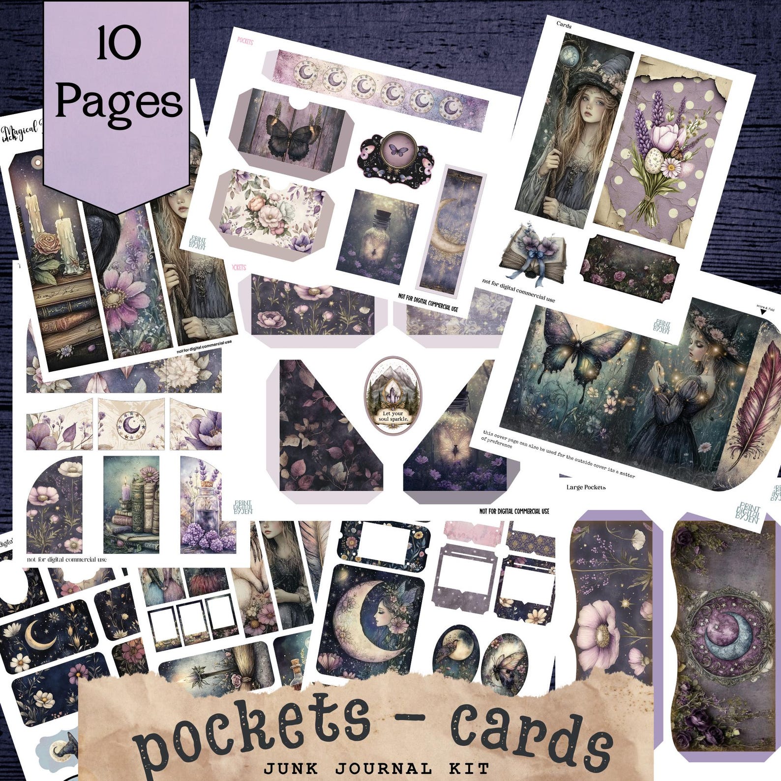Moon Magic Junk Journal Kit: Gothic Lunar Fantasy (digital Download) - Etsy