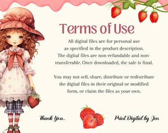 Strawberry Country Girls Kit, Paper Dolls Kit, Dolls