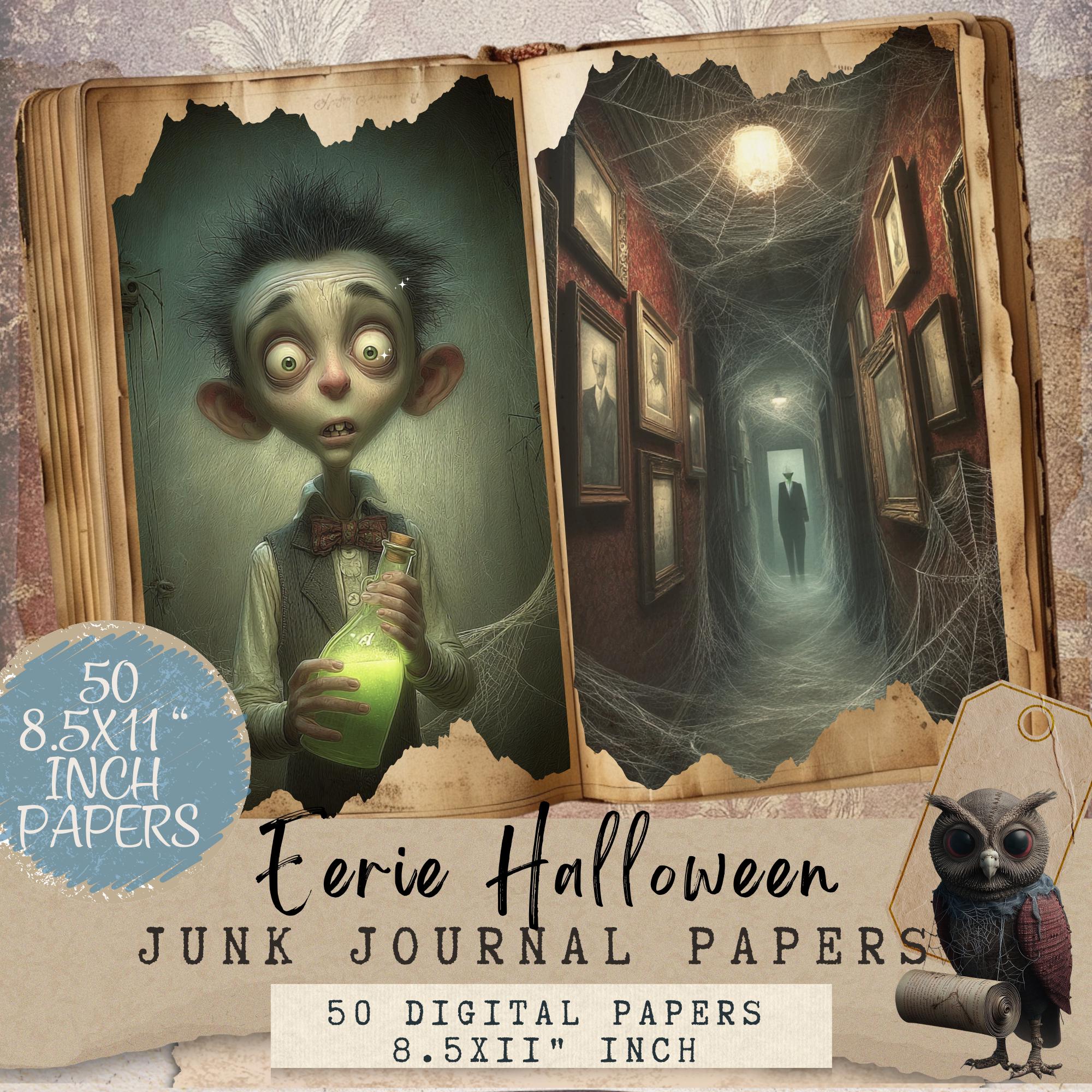 Gothic Halloween Junk Journal Printable Papers: Creepy Ephemera Kit ...