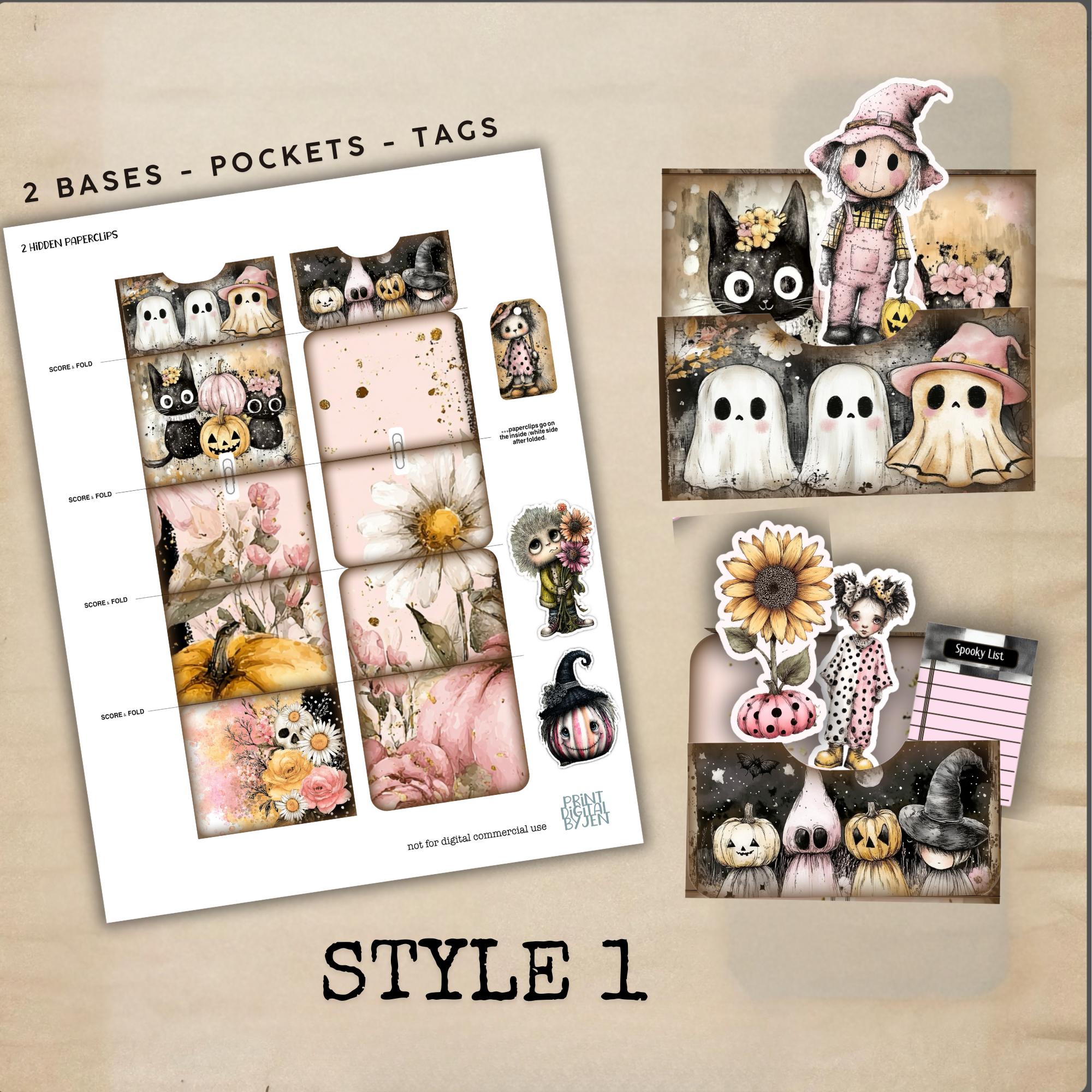 Pink Halloween Paperclip Kit: Junk Journal Ephemera (digital Download ...