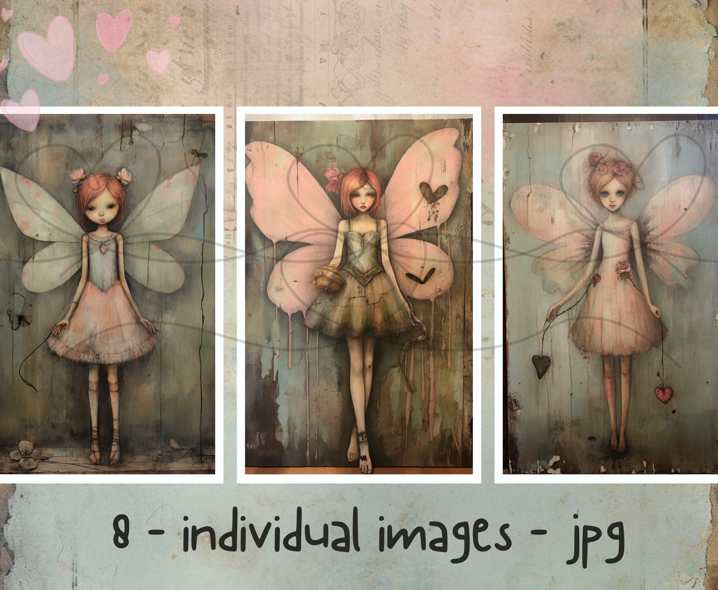 Whimsical Rustic Fairies, Printable Pastel Junk Journal Pages ...