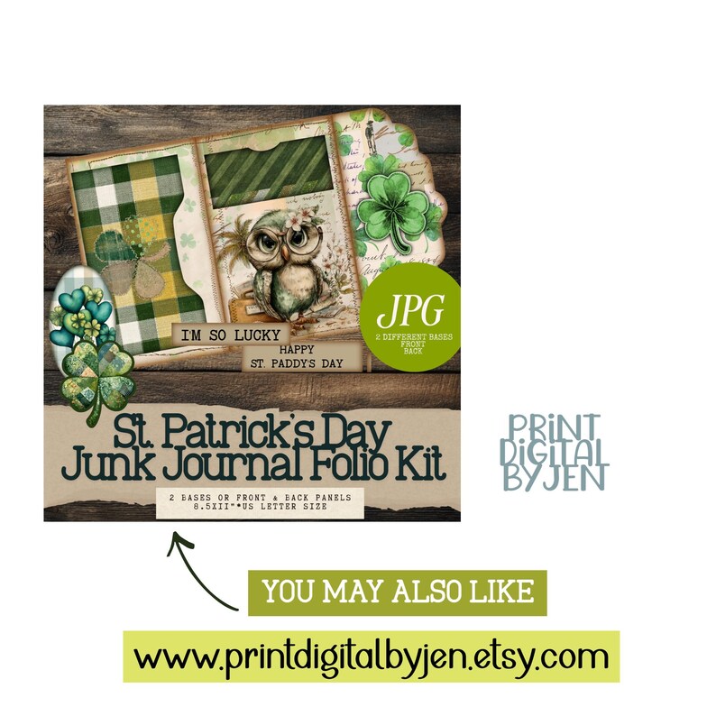 Happy Easter Bunny Junk Journal Folio Kit, Spring Ephemera Digital ...