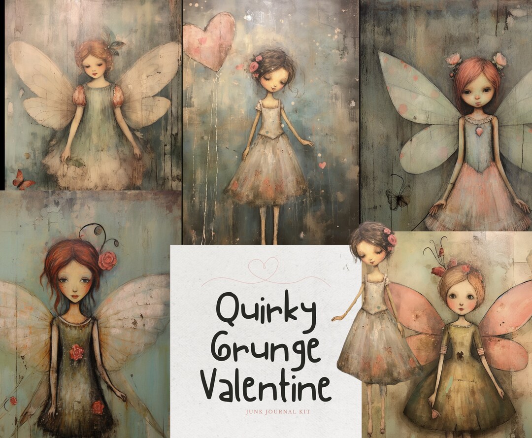 Whimsical Rustic Fairies, Printable Pastel Junk Journal Pages ...