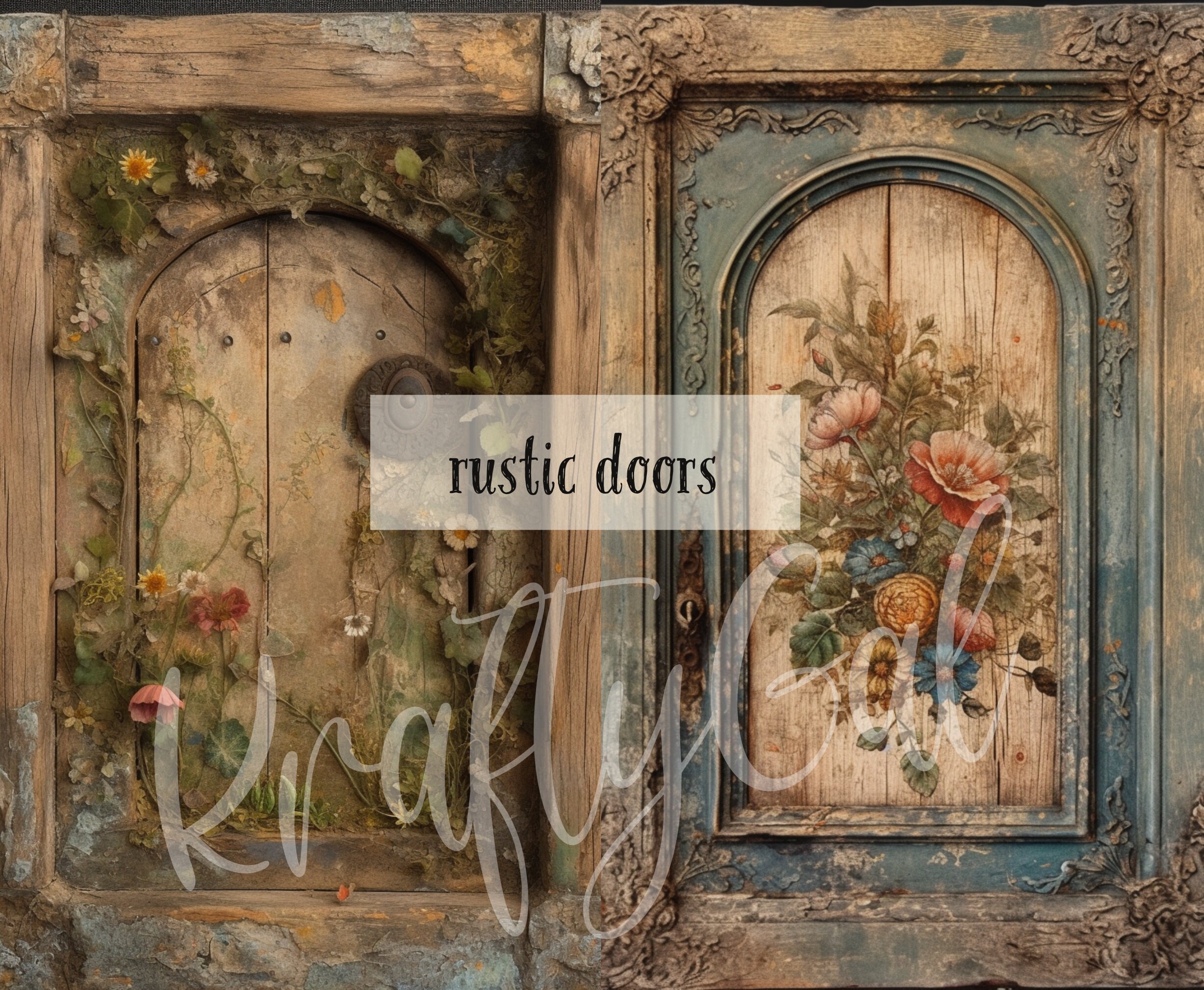 Rustic Door Junk Journal Pages: Shabby Chic Printable (digital Download ...