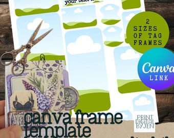Canva Frame Template Hidden Paperclip Kit Junk Journal DIY Creator