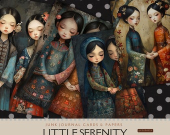 Páginas de diario para chicas asiáticas: Papel imprimible para álbum de recortes (descarga digital)