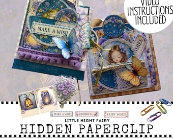 Little Night Fairy Hidden Paperclip Kit, Whimsical Junk Journal Ephemera (Digital Download)