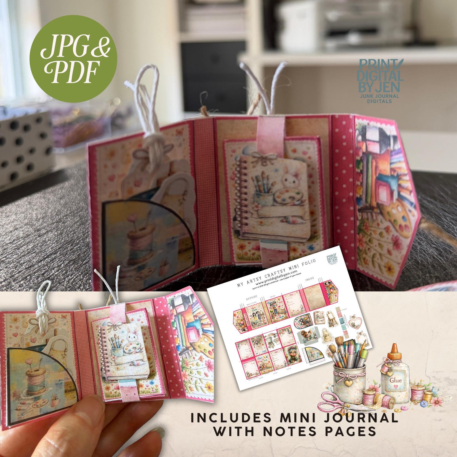 Artsy Craftsy Mini Folio Kit - Junk Journal DIY Craft With Video ...