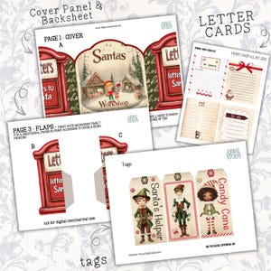 Letters to Santa Junk Journal Folio, Christmas Clipart (digital Papers ...