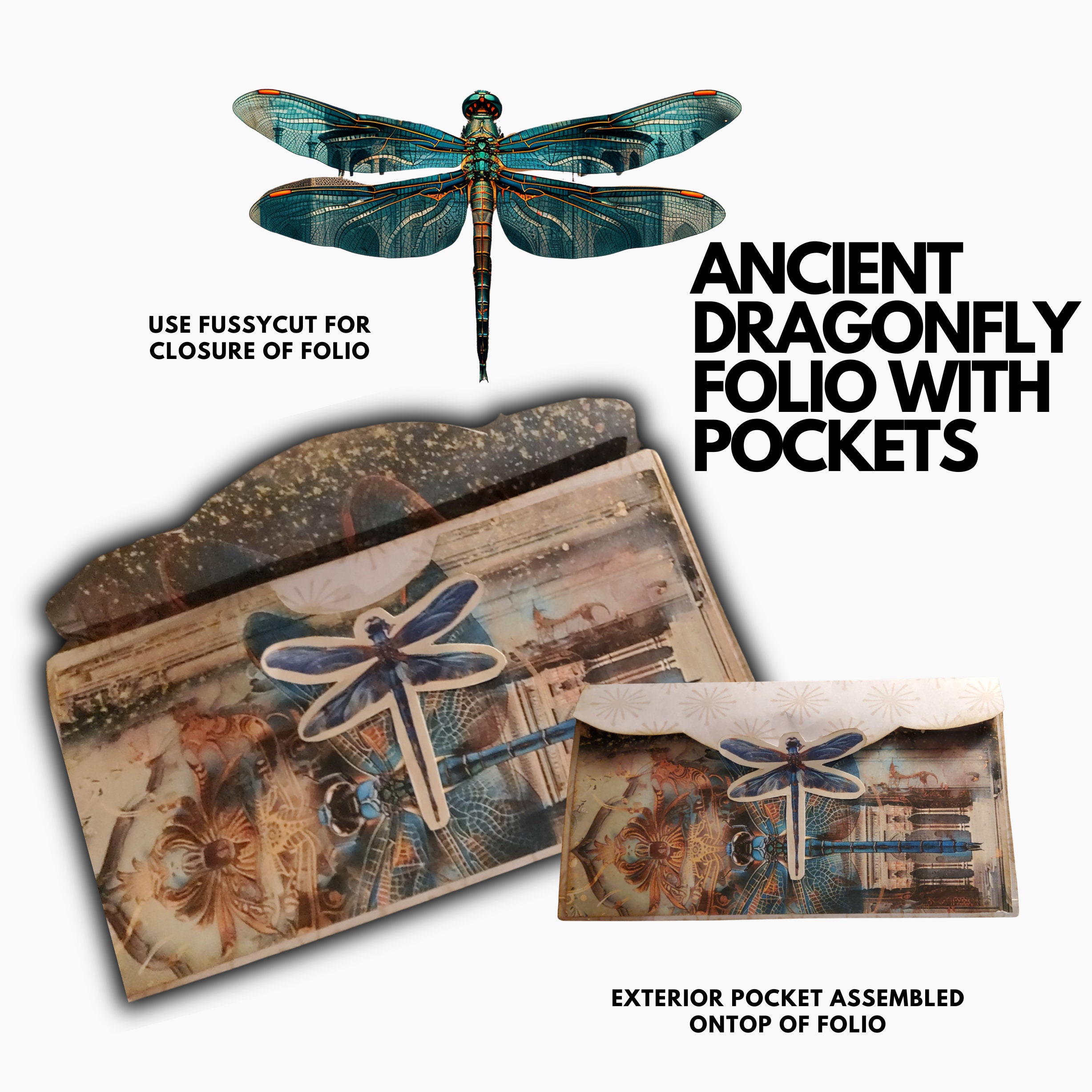 Ancient Dragonfly Junk Journal Folio: Printable Pocket Folder (digital ...