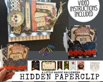 A Little Magic Halloween Hidden Paperclip Kit, Spooky Junk Journal Printable (Digital Download)