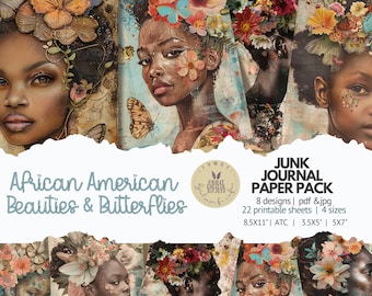 Black Women Junk Journal Kit: Printable Ephemera (Digital Download)