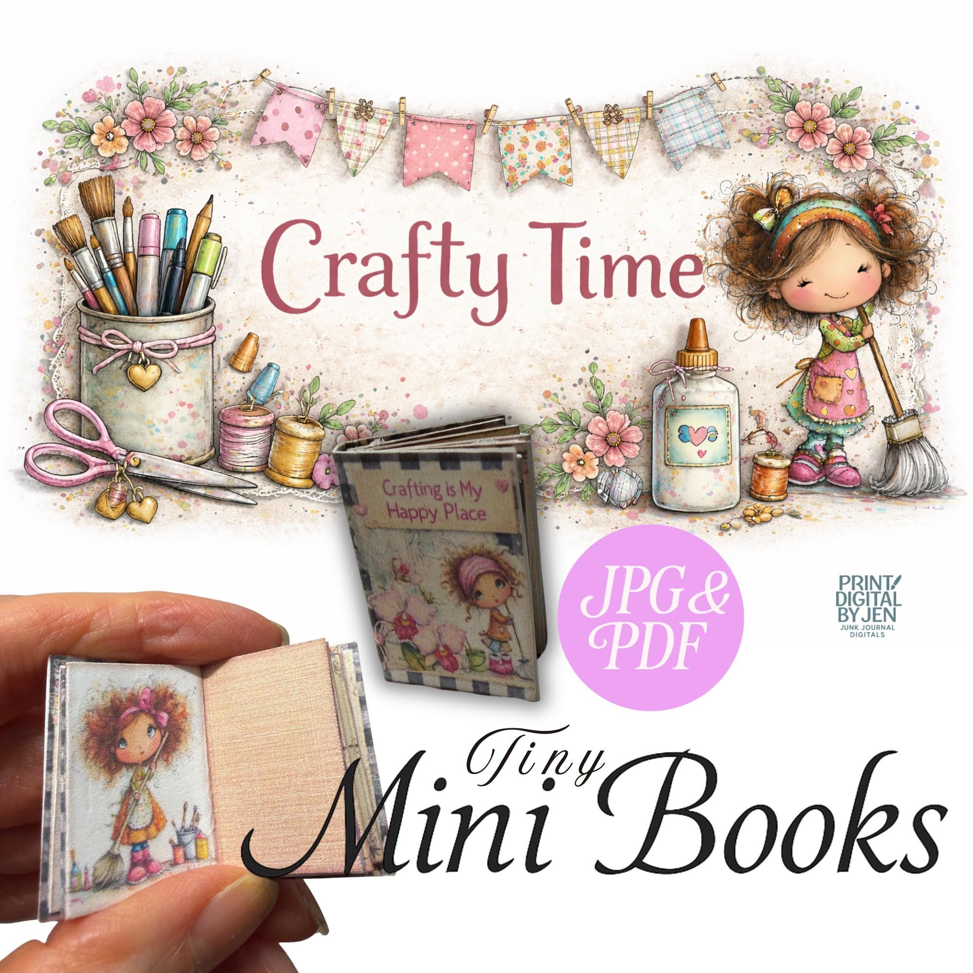 Journal Mini Book Example Miniature Junk Journal Mini Book Kit – 2 Crafty Time Tiny Books for ...