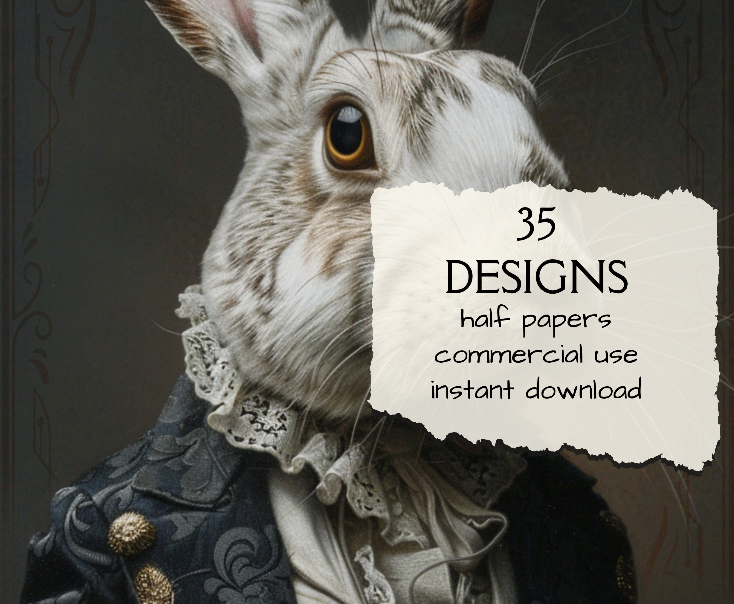 Victorian Rabbit Junk Journal Papers: Costume Bunnies, Scrapbook ...