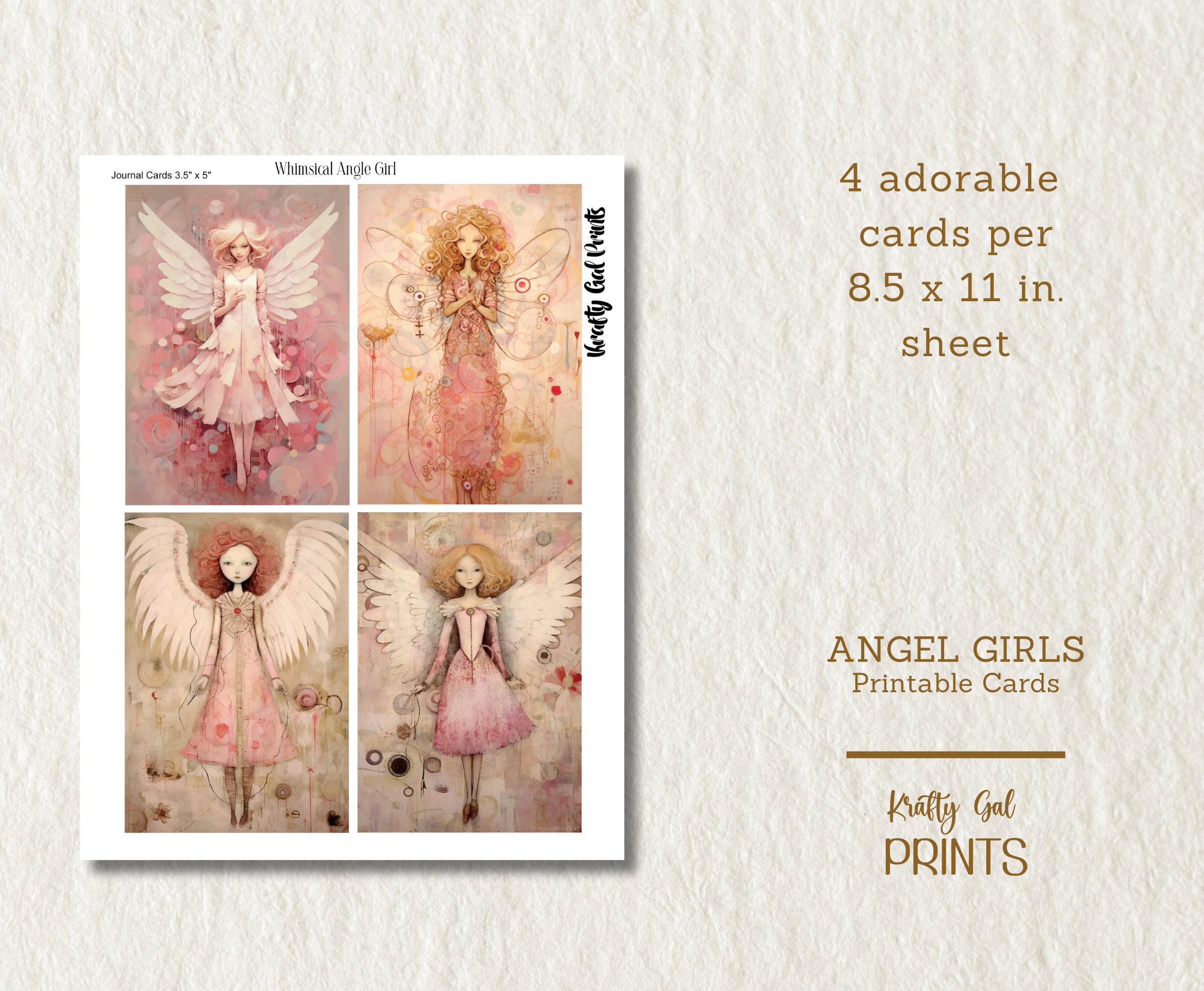 Collage Angel Ephemera, Digital Download, Printable Cards, Junk Journal ...