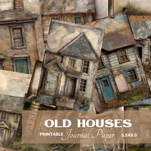 Altes rustikales Grunge Haus Junk Journal druckbare Hälfte Papiere, Journal Scrapbook Versorgung Junk Journal Papier digitaler Download für kommerzielle Nutzung