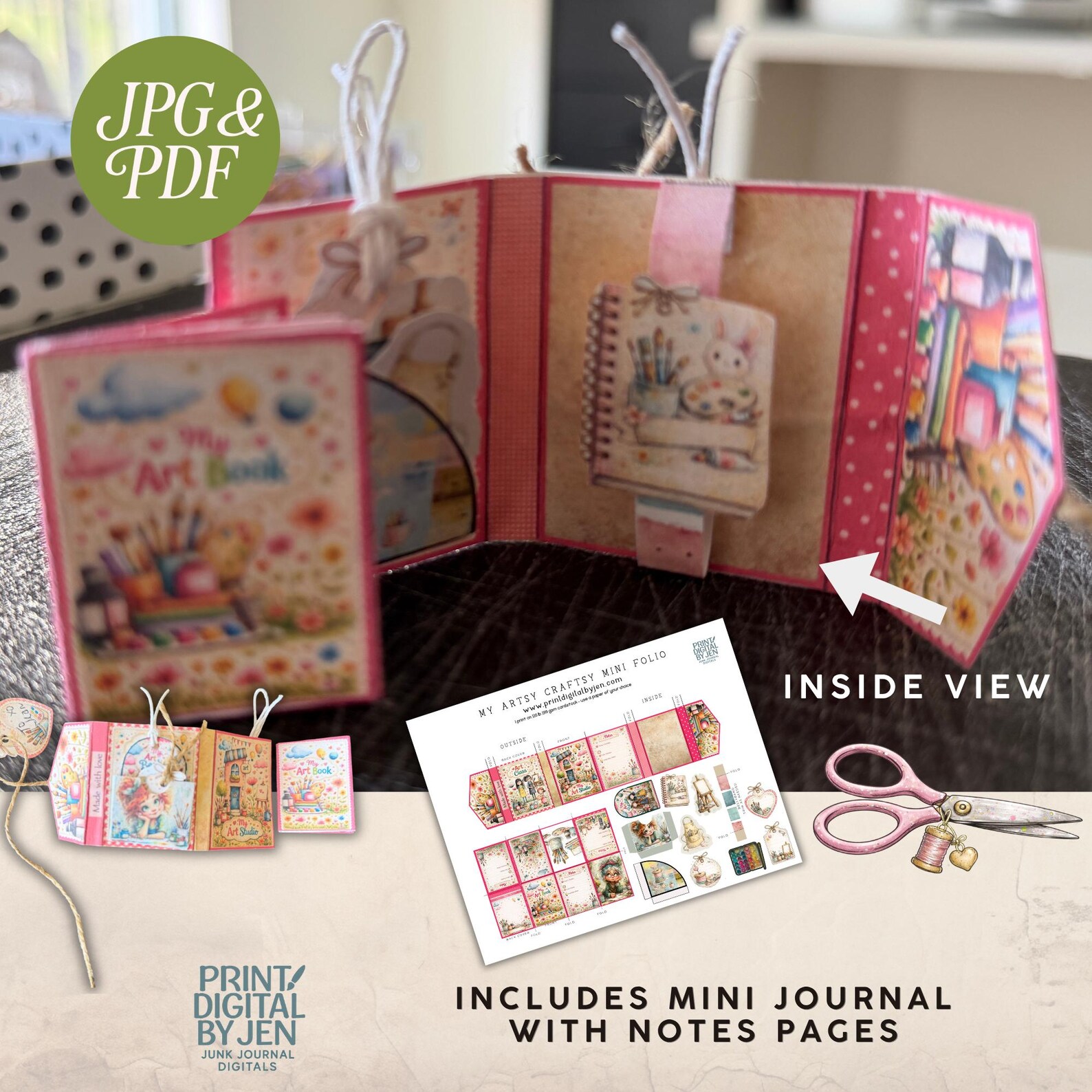 Artsy Craftsy Mini Folio Kit - Junk Journal DIY Craft With Video ...