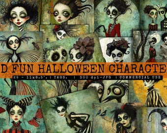 ゴシックハロウィンファミリー。ジャンクジャーナルにぴったりの