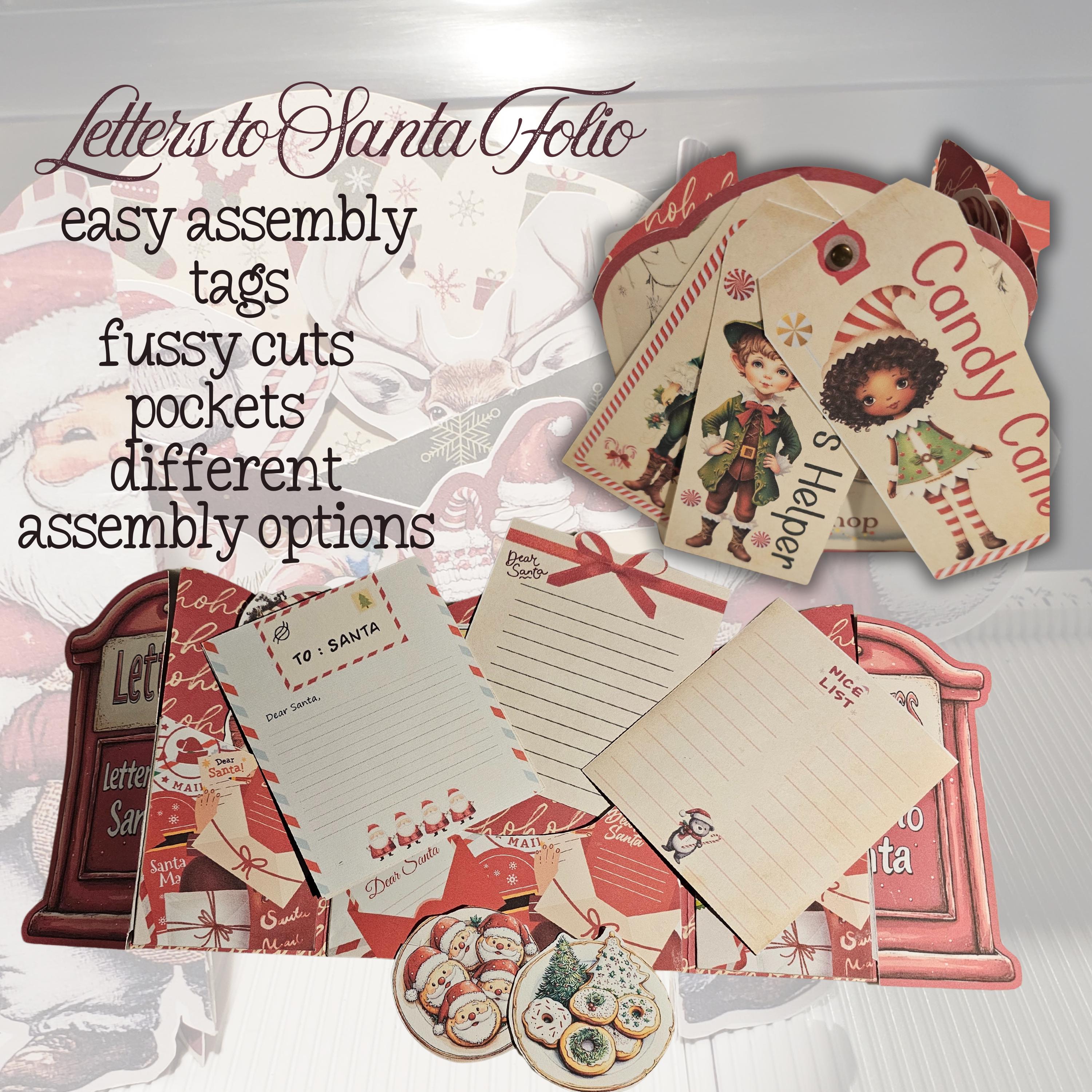 Letters to Santa Junk Journal Folio, Christmas Clipart (digital Papers ...