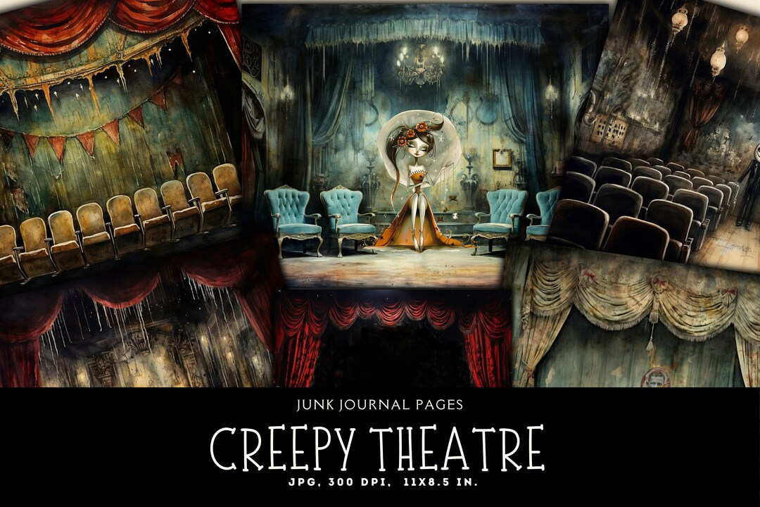 Gothic Theatre Junk Journal Printable Backgrounds Papers Vintage
