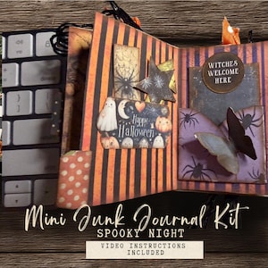 Halloween Mini-skräpjournalkit, läskigt gör-det-själv-kit för hantverkare