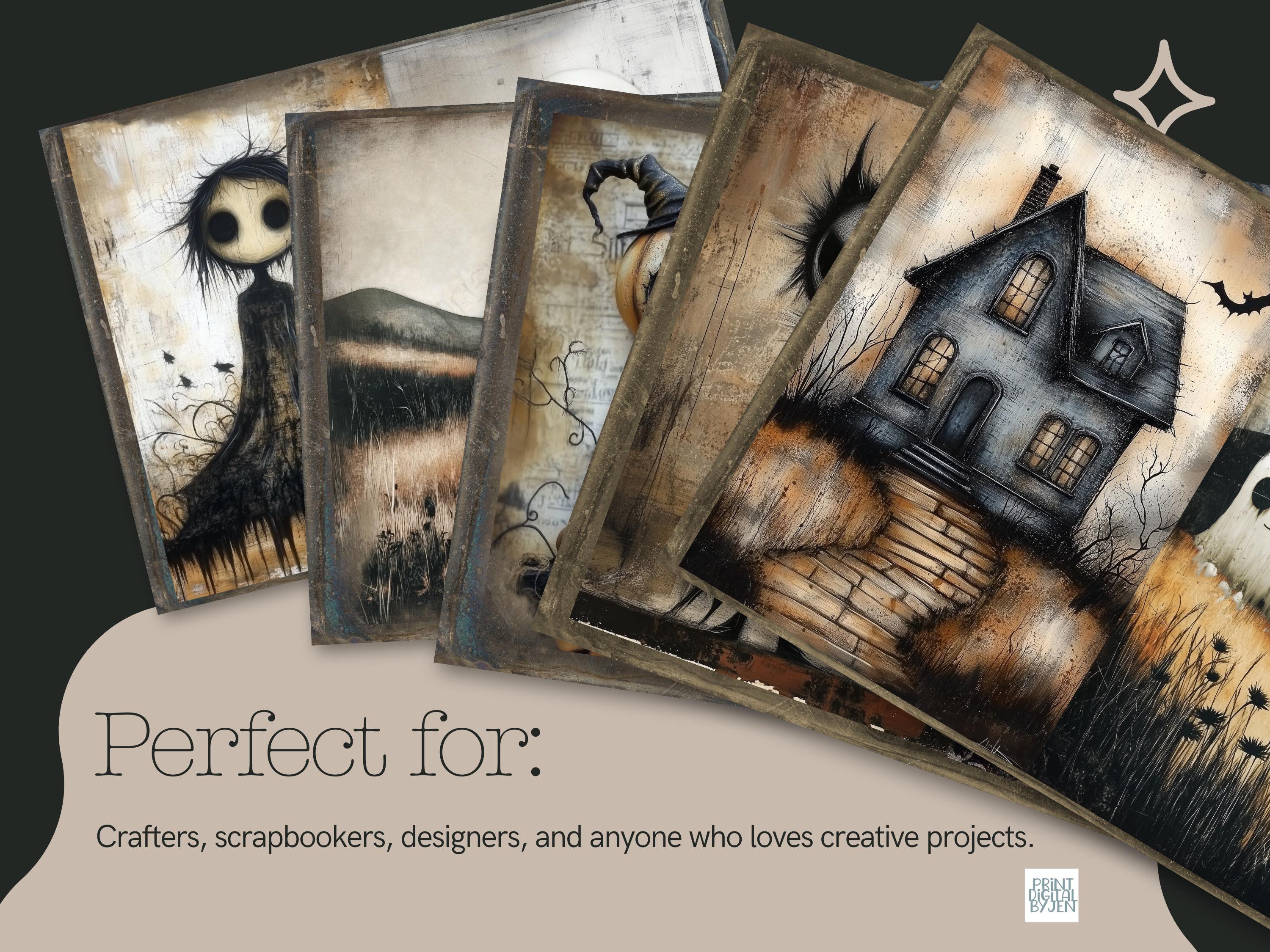 Halloween Digital Paper: Grungy Scrapbook Kit (digital Download) - Etsy