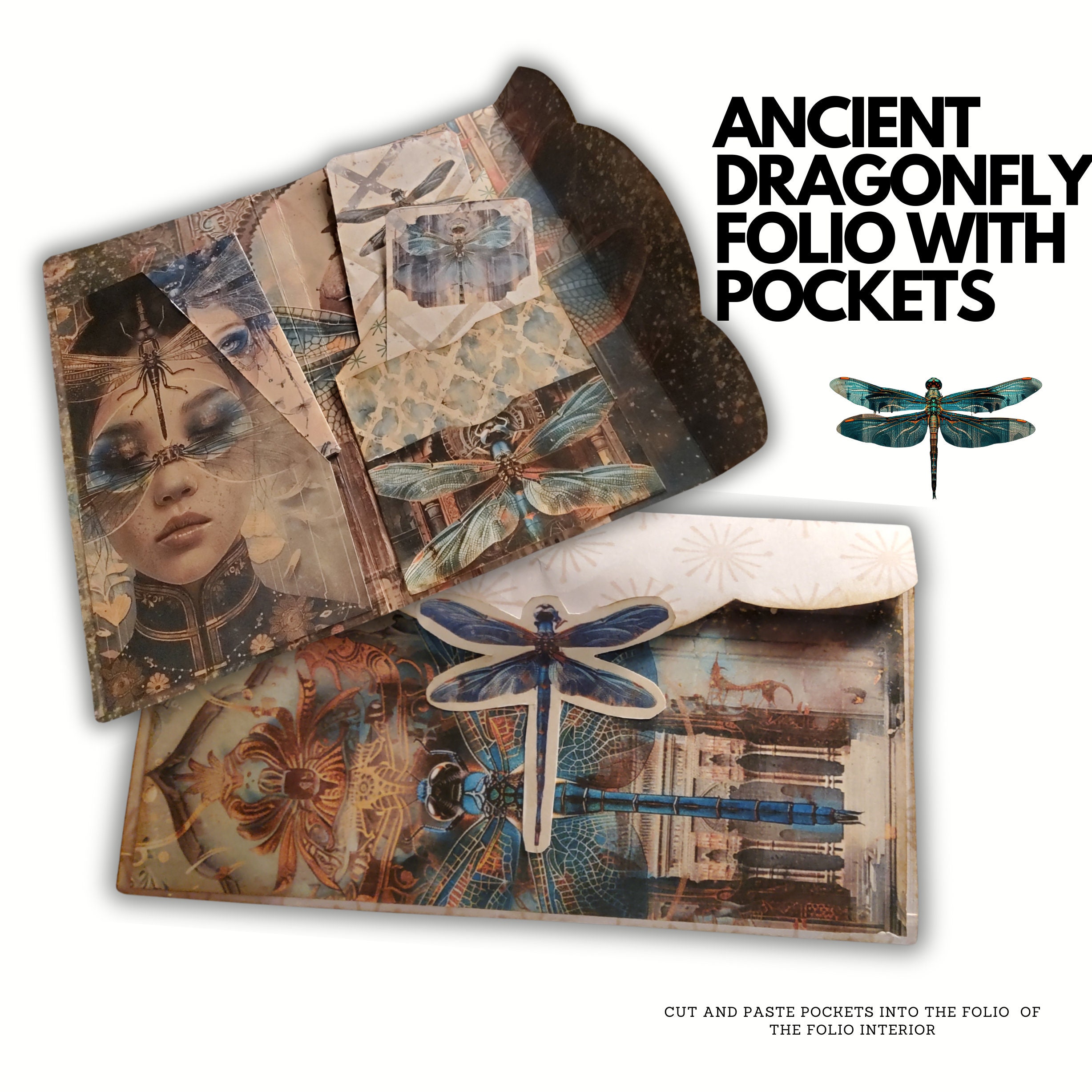Ancient Dragonfly Junk Journal Folio: Printable Pocket Folder (digital ...