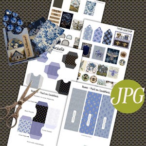 Verborgen paperclips Bee Junk Journal – Vintage Ephemera Kit (digitale download)