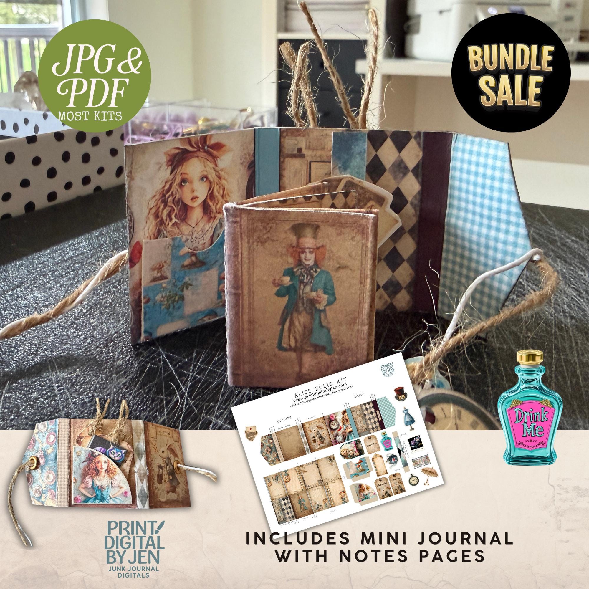 Junk Journal Mini Folio Kit Bundle: All 2026 Kits Included (digital ...