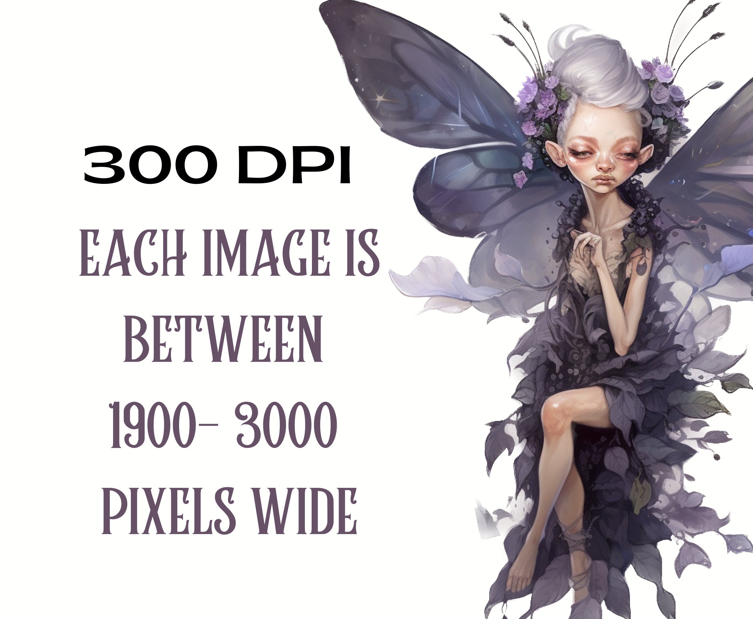 Watercolor Mystical Fairy Clipart Dark Fairytale Fantasy PNG Digital ...