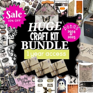 Junk Journal Craft DIY Shop Bundle, SHOP Junk Journal Bundle, Floral Nature Junk Journal Kits, Folio Ephemera, Folio Kits, Mini Books