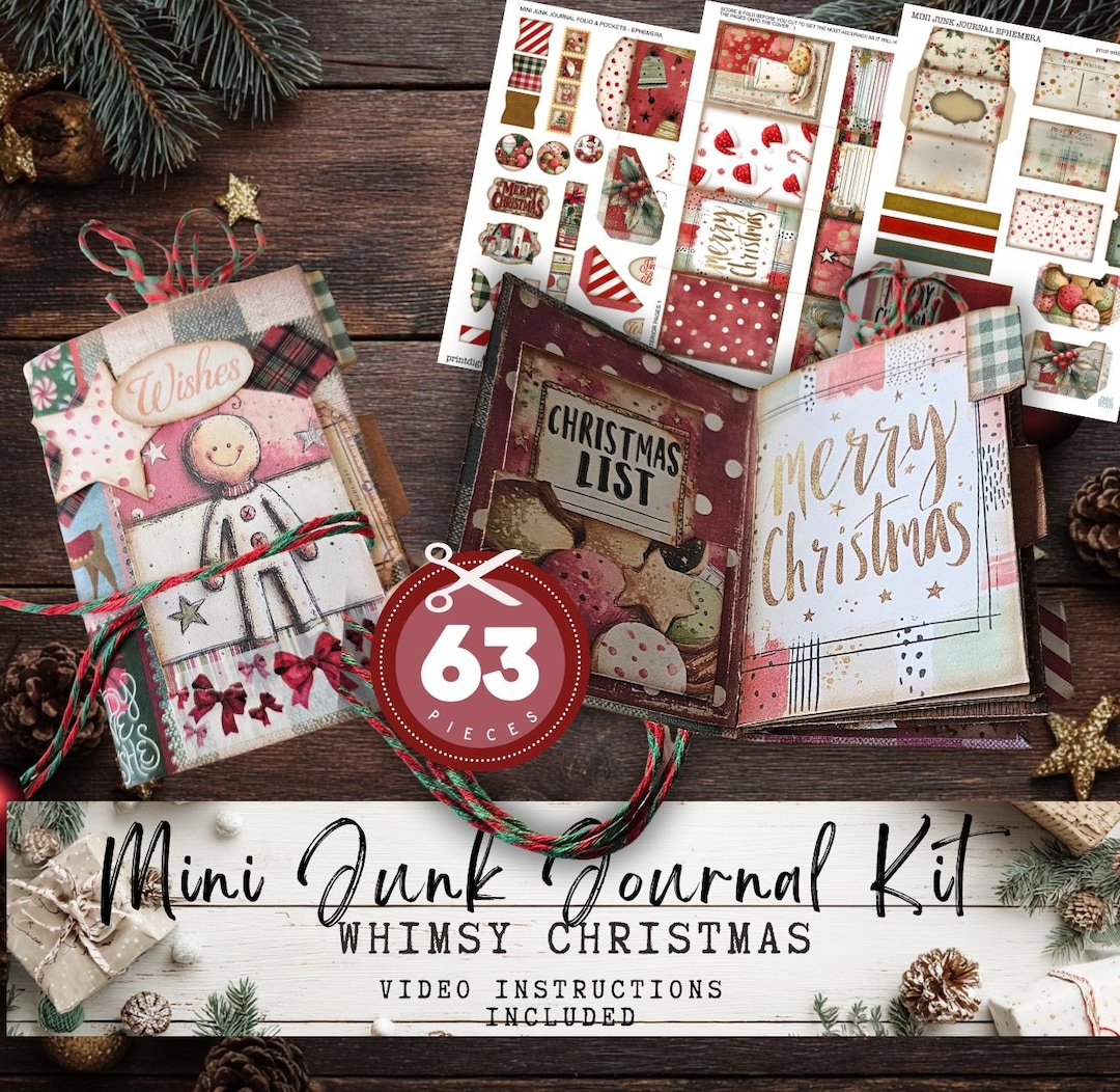 Christmas Mini Junk Journal Kit: Whimsical DIY Ephemera (digital ...