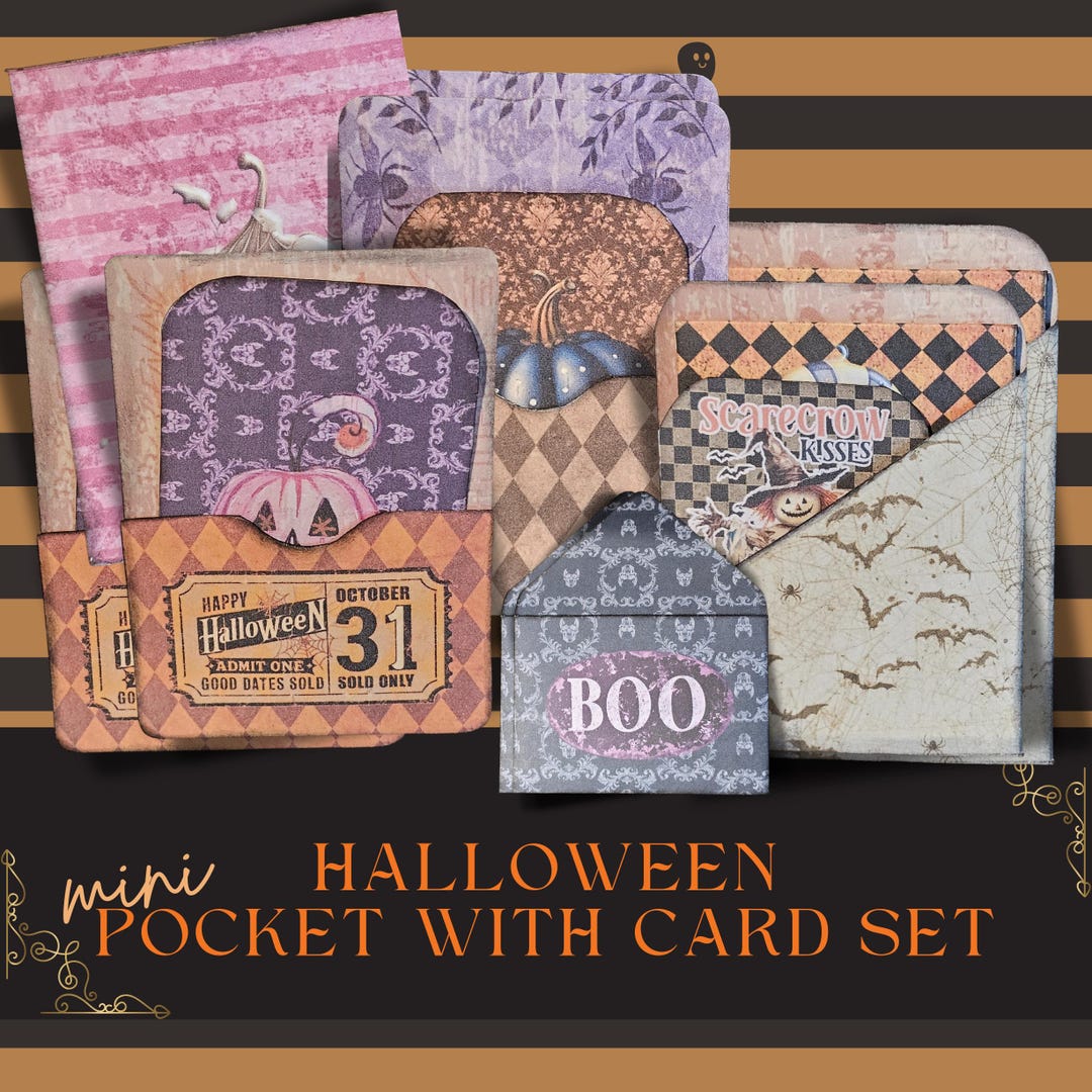 Halloween Junk Journal Kit: Mini Pockets & Envelopes (digital Download ...