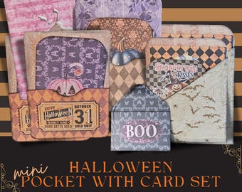 Halloween Junk Journal Kit: Mini Pockets & Envelopes (Digital Download)