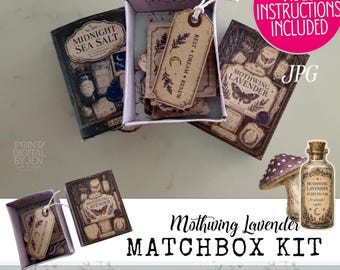 Witchy Matchbox Kit – Mothwing Lavender, Midnight Sea Salt (Digital Download)