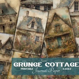 Kit de journal indésirable pour la maison du cottage minable, demi-pages de journal, journal de bordel de pages de maison de maison de campagne, kit de digi de journal de bordel, journal imprimable