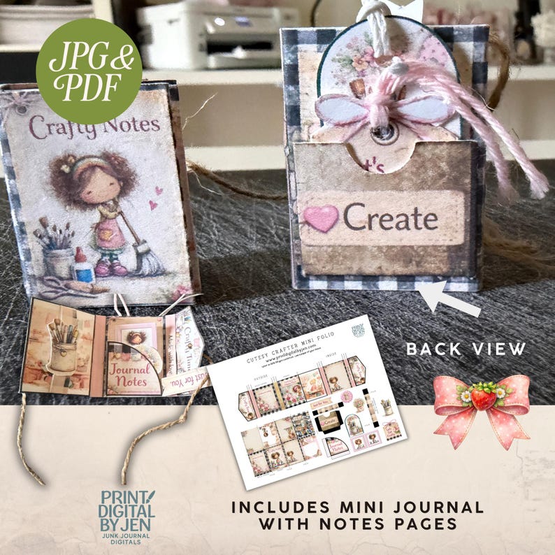 Cutesy Crafter Mini Junk Journal Folio Kit Includes Instructional Video ...