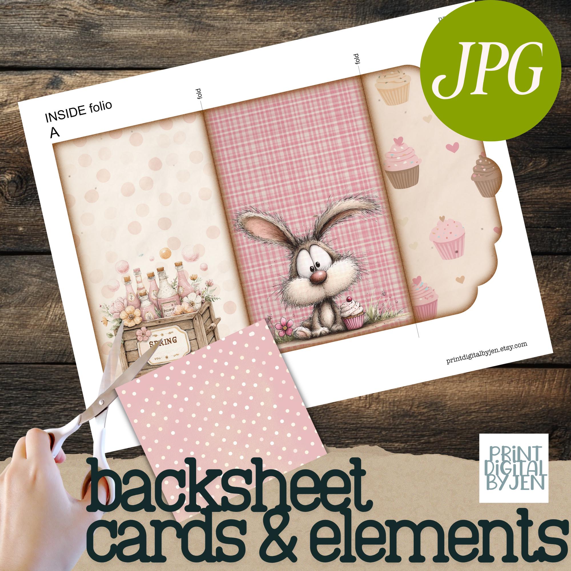 Happy Easter Bunny Junk Journal Folio Kit, Spring Ephemera Digital ...