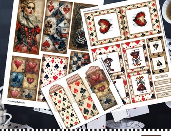 Queen of Hearts Ephemera: Grunge Junk Journal Kit (Digital Download)