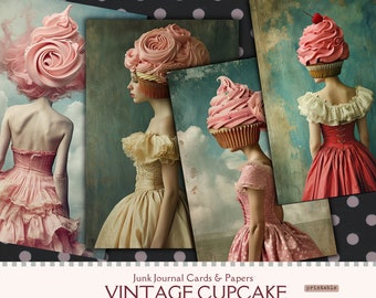Tarjetas de diario basura de Cupcake Lady: Efímeras Shabby Chic (Imprimibles)