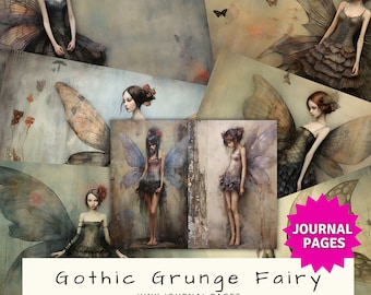 Gothic Fairy Journal Pages: Dark Grunge Scrapbook Paper (Digital Download)
