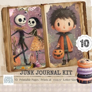 Retro Halloween Junk Journal Kit: Quirky Ephemera Bundle (Digital Download