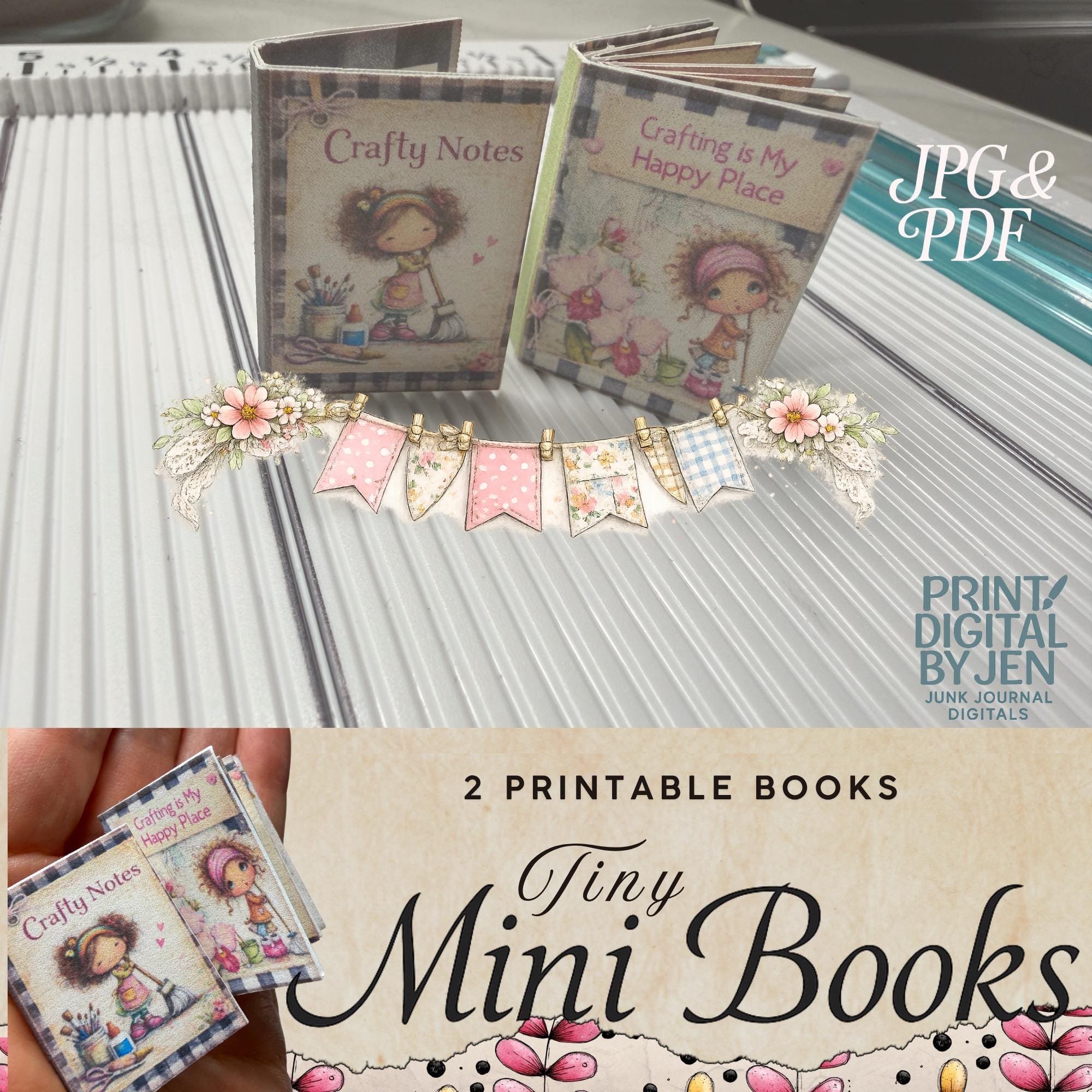 Journal Mini Book Example Miniature Junk Journal Mini Book Kit – 2 Crafty Time Tiny Books for ...