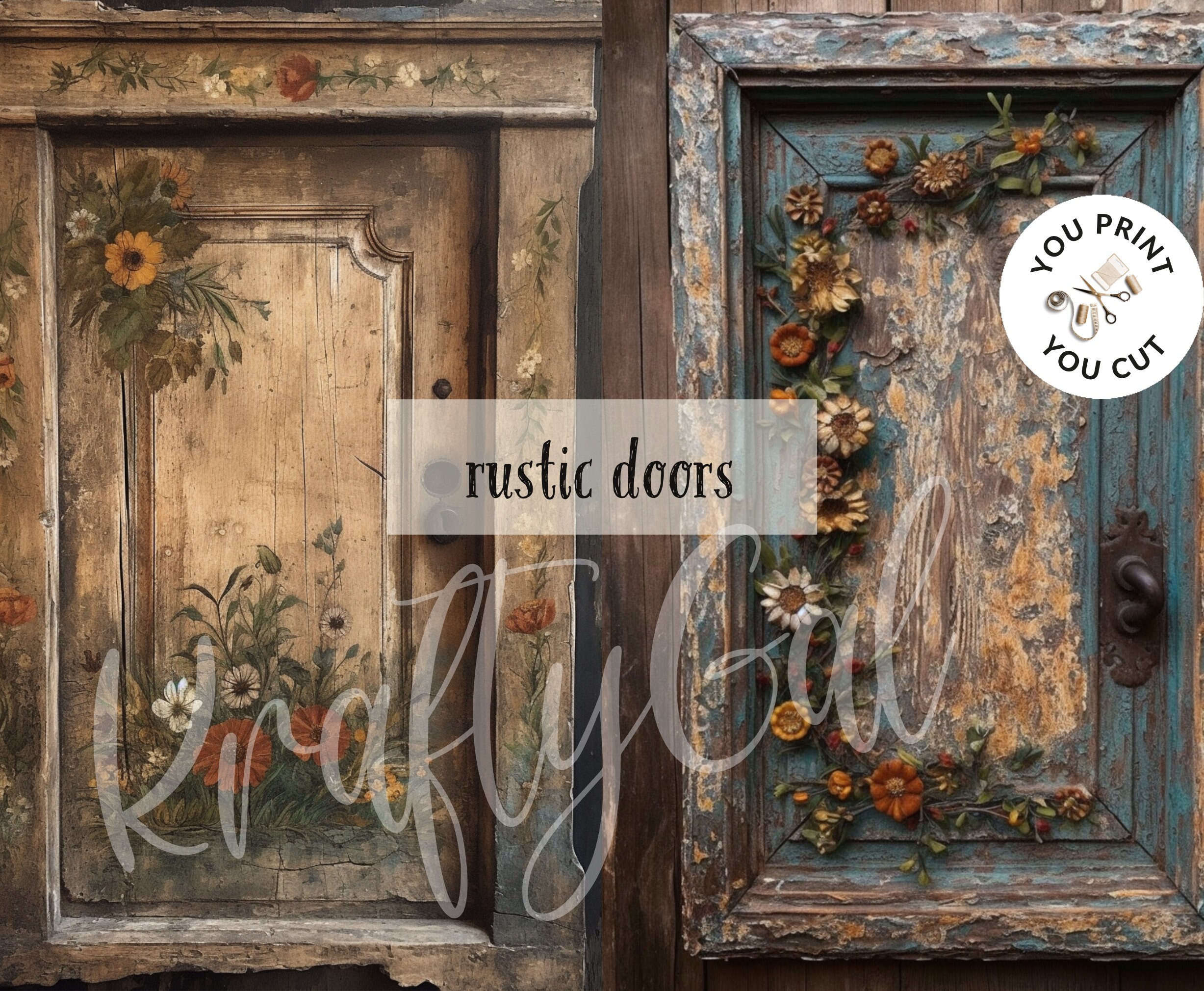 Rustic Door Junk Journal Pages: Shabby Chic Printable (digital Download ...