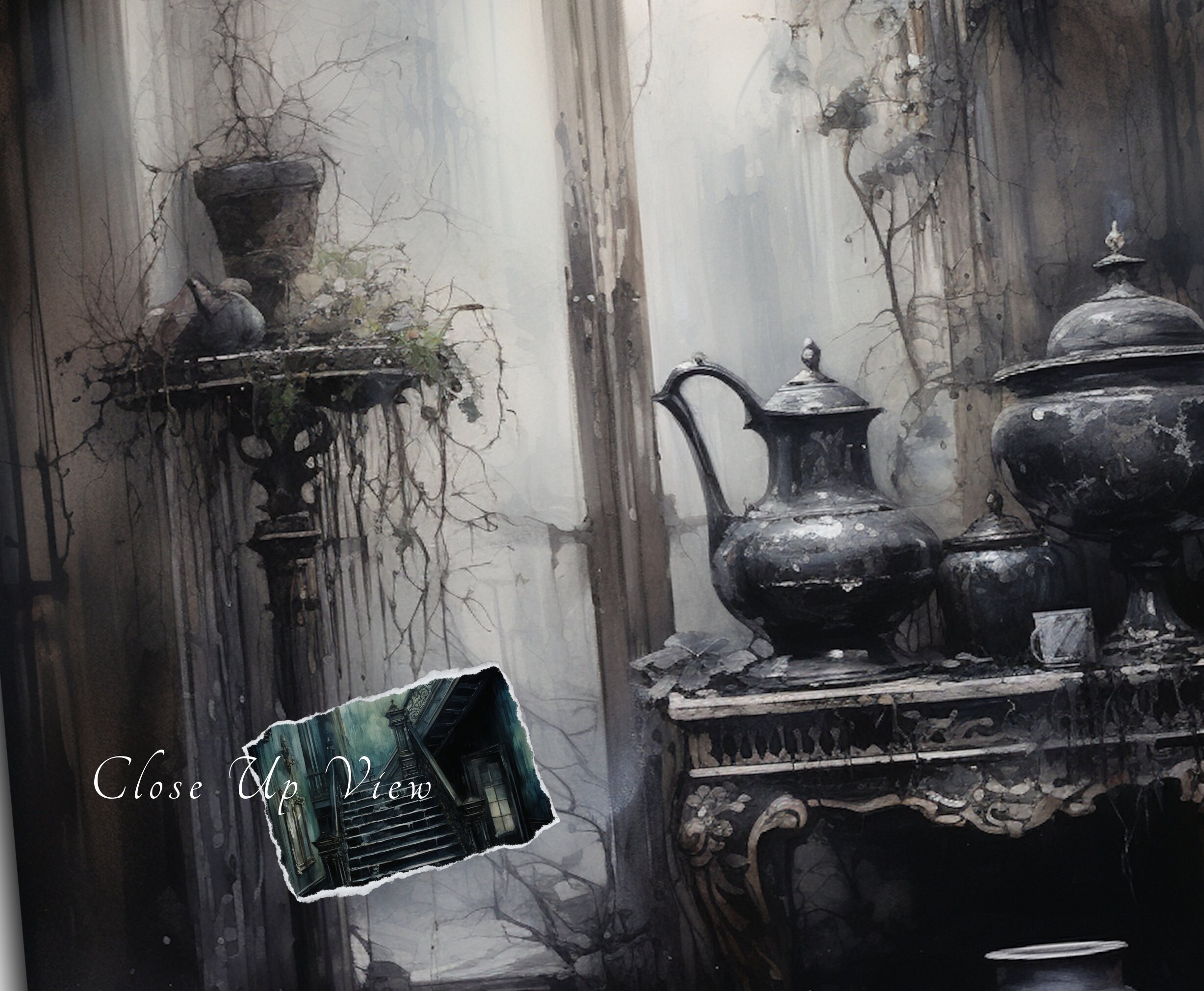 Gothic Halloween Junk Journal Pages: Creepy Grunge Rooms (digital ...