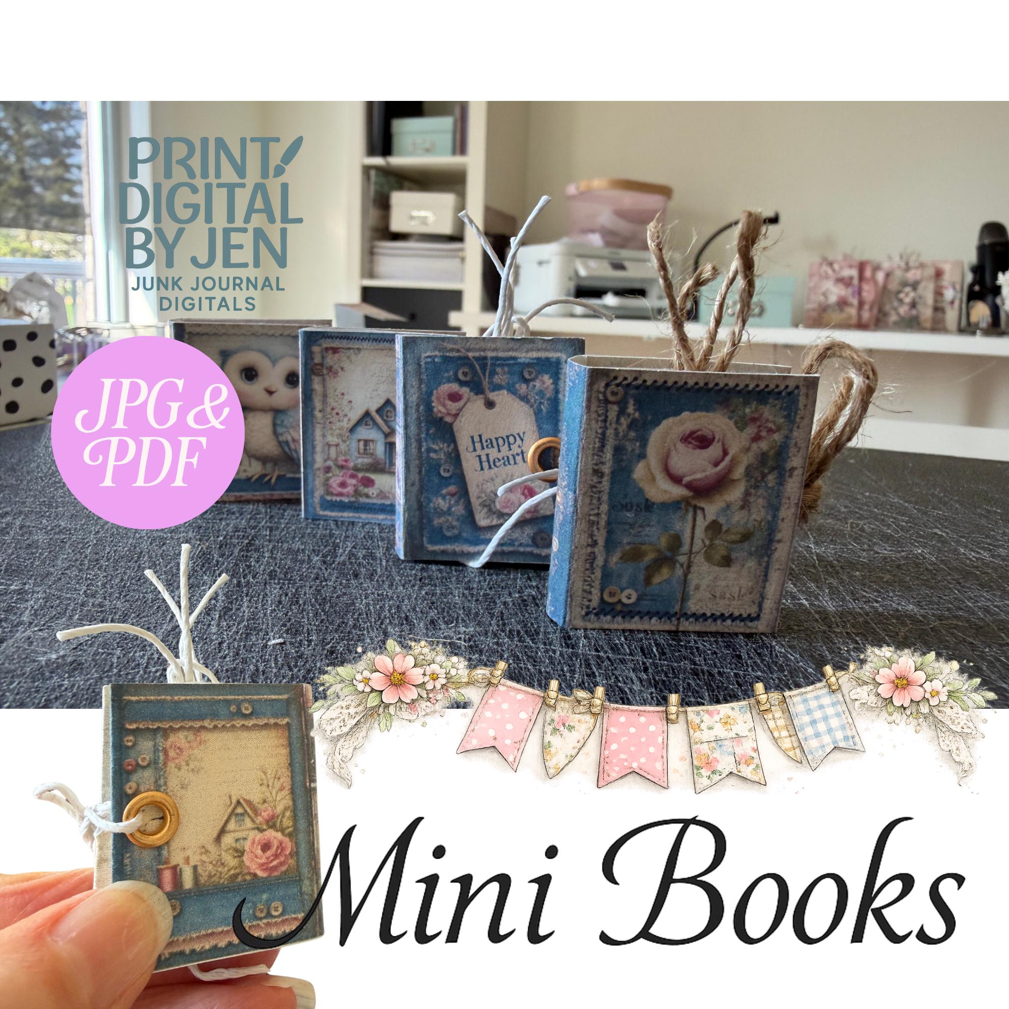 Shabby Blue Mini Books Printable Junk Journal Kit - Etsy