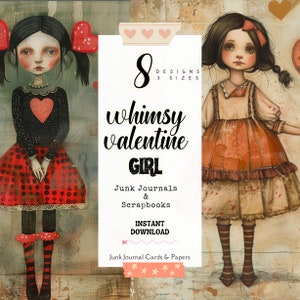 San Valentino Junk Journal Vintage Collage pagine di diario spazzatura, San Valentino Scrapbook, documenti stampabili, forniture per diario spazzatura di San Valentino, atc