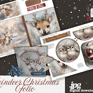 Bolsos e cartões de Natal - Imprimíveis de diário de lixo de Natal - Papel digital de Natal - Bolso vintage - Suprimento de diário de lixo - Folio